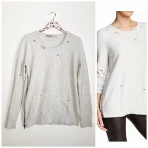 PAM & GELA Side Zip Destroyed Sweater! Gray M